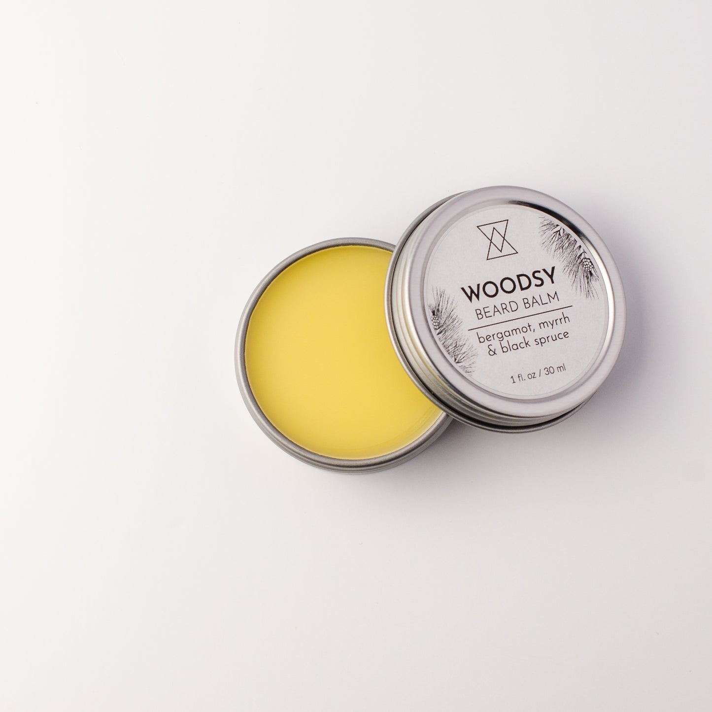 Natural beard balm with black spruce, bergamot and myrrh open