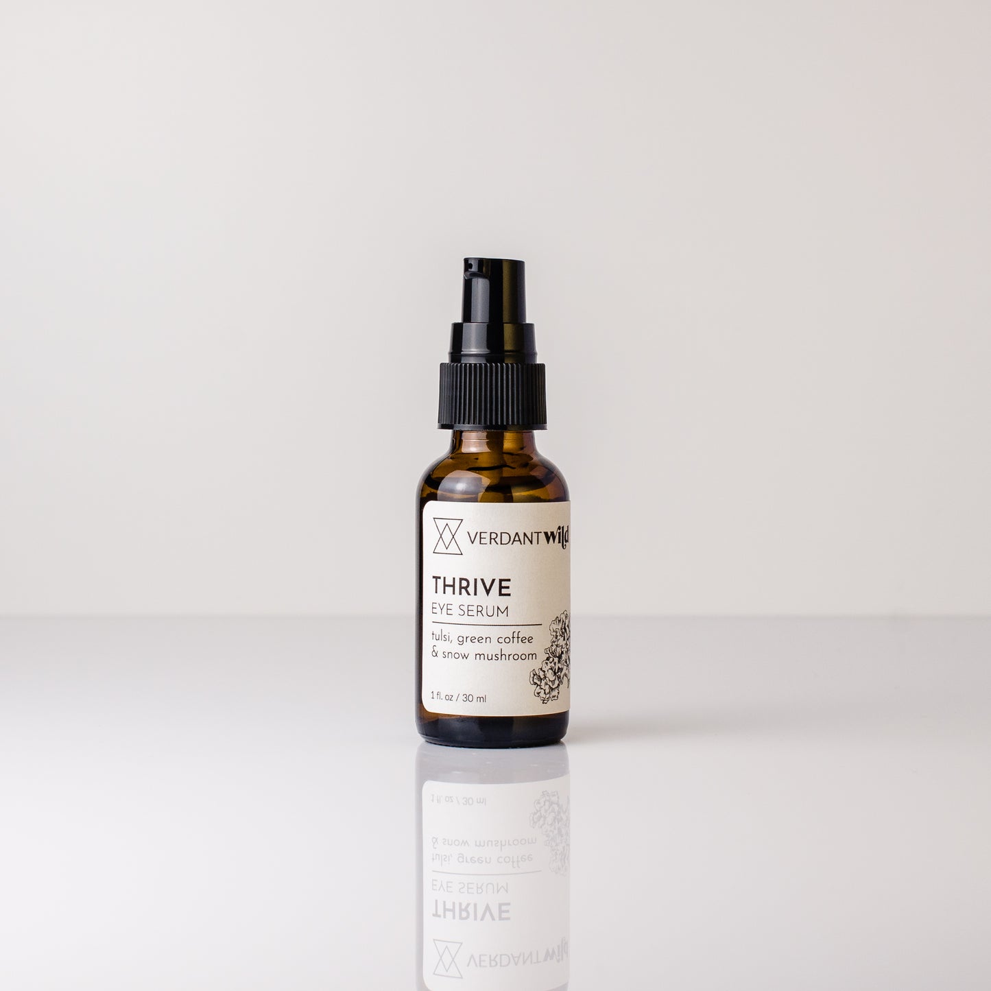 snow mushroom, tulsi and green coffee eye serum with niacinamide open