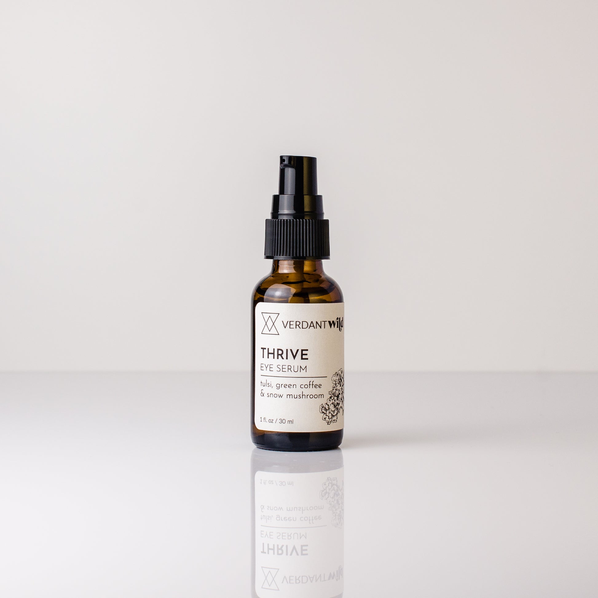snow mushroom, tulsi and green coffee eye serum with niacinamide open