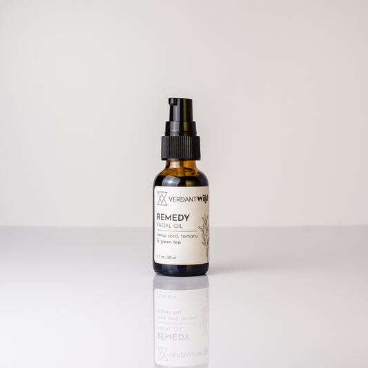 hemp seed, tamanu and green tea beauty oil open