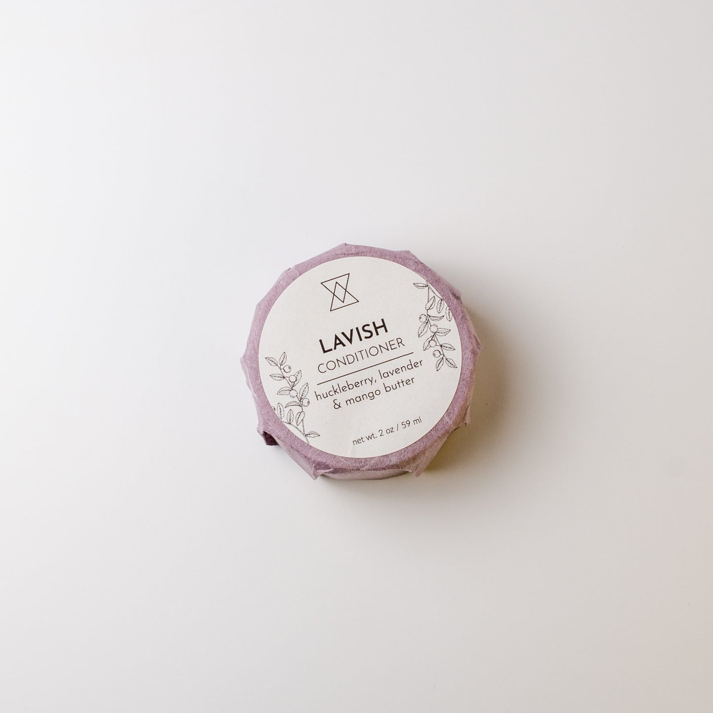 huckleberry, lavender and mango conditioner bar wrapped