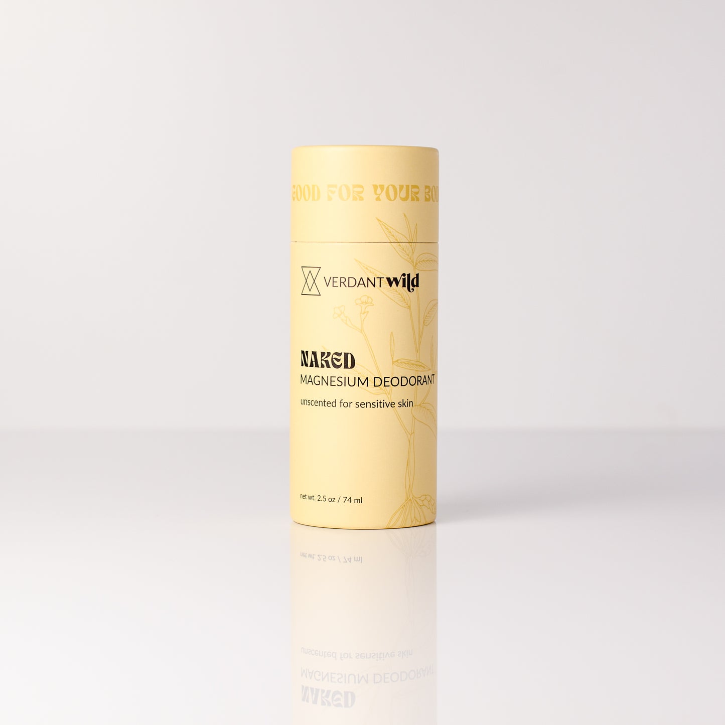 Verdant Wild magnesium deodorant tube on a white background