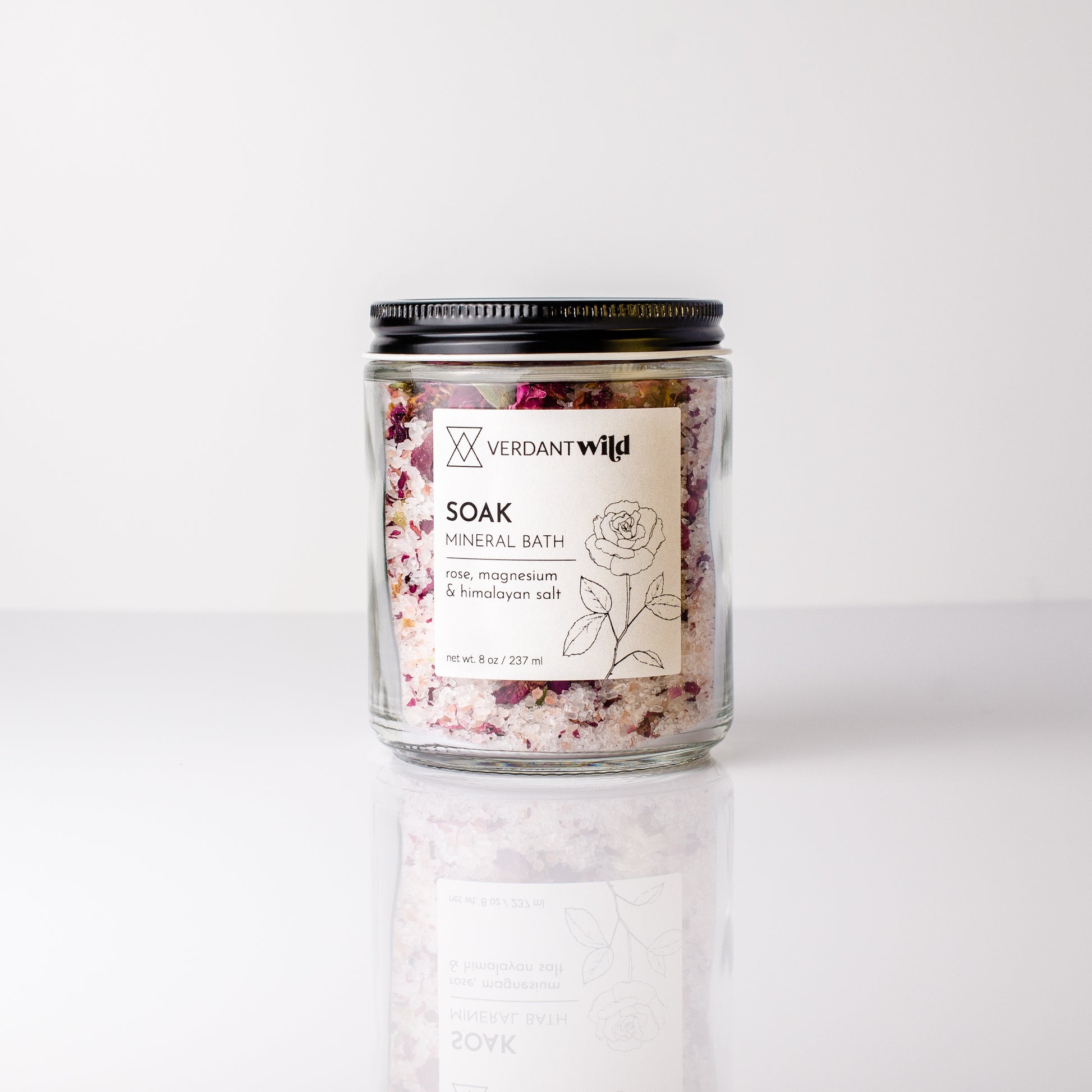 rose, epsom and himalayan bath salts