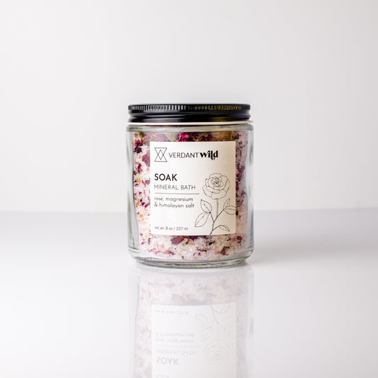 rose, epsom and himalayan bath salts
