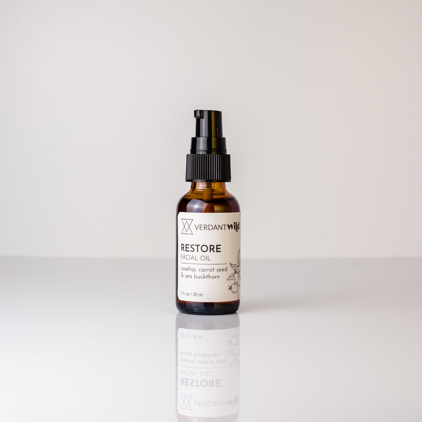 restoring facial oil with rose hip, sea buckthorn and carrot seed open