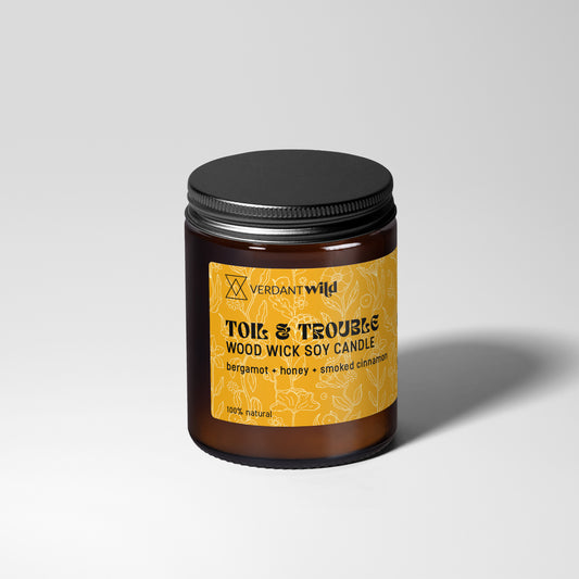 TOIL & TROUBLE wood wick soy candle