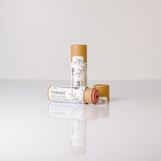 zinc oxide huckleberry pink lip cheek tint biodegradable tube open to show texture