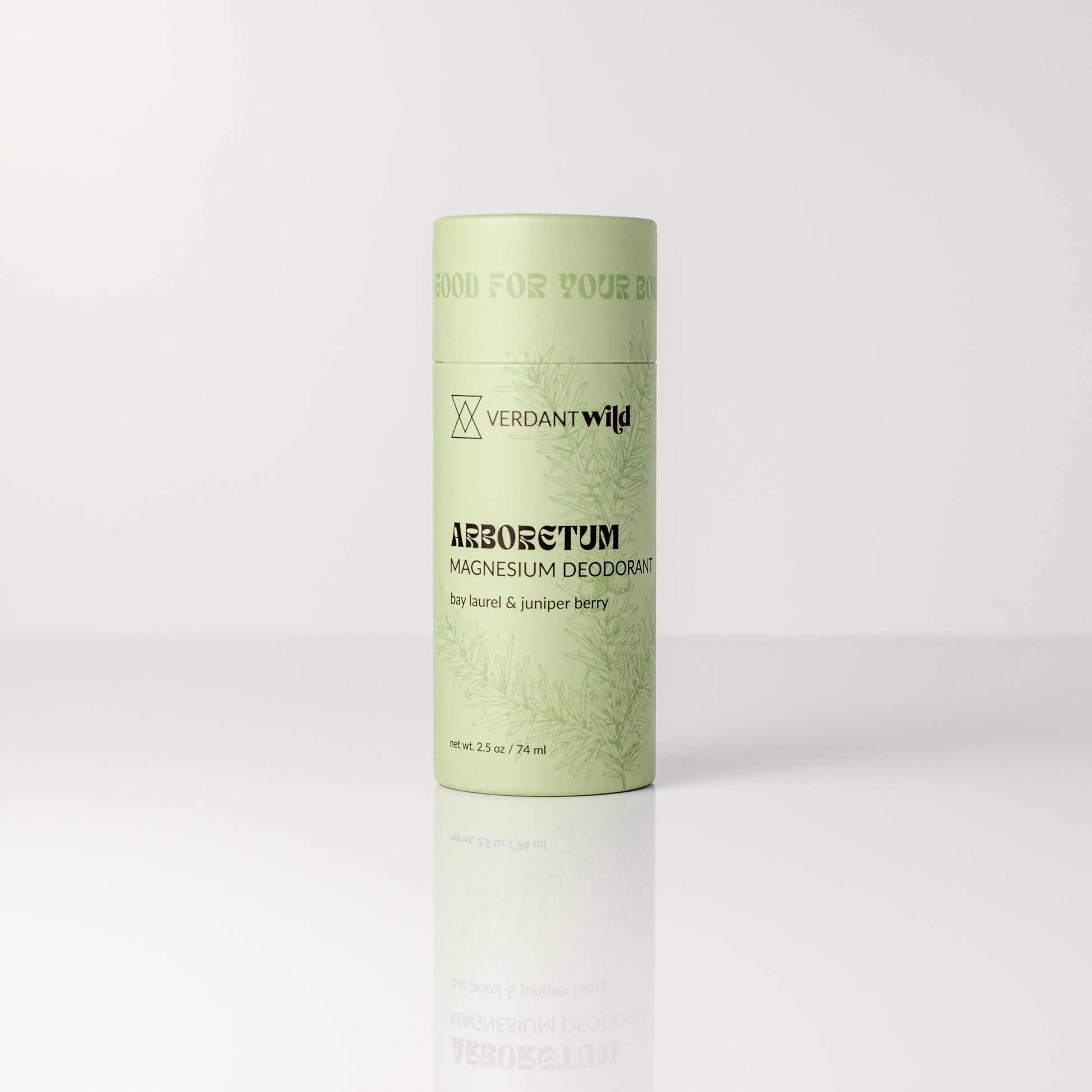Verdant Wild Arboretum magnesium deodorant on a white background