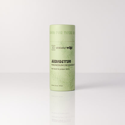 Verdant Wild Arboretum magnesium deodorant on a white background