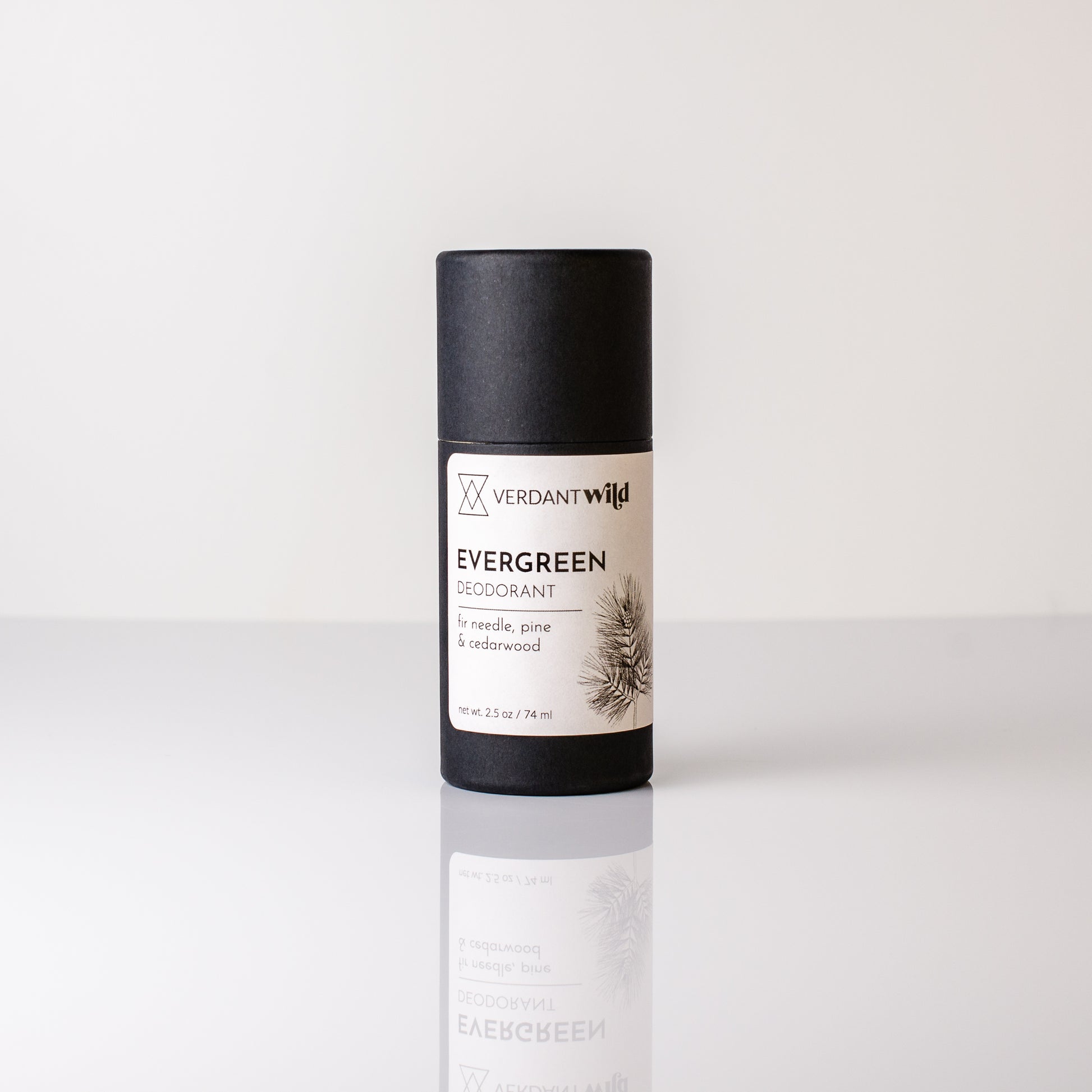 Natural deodorants biodegradable tube with magnesium evergreen