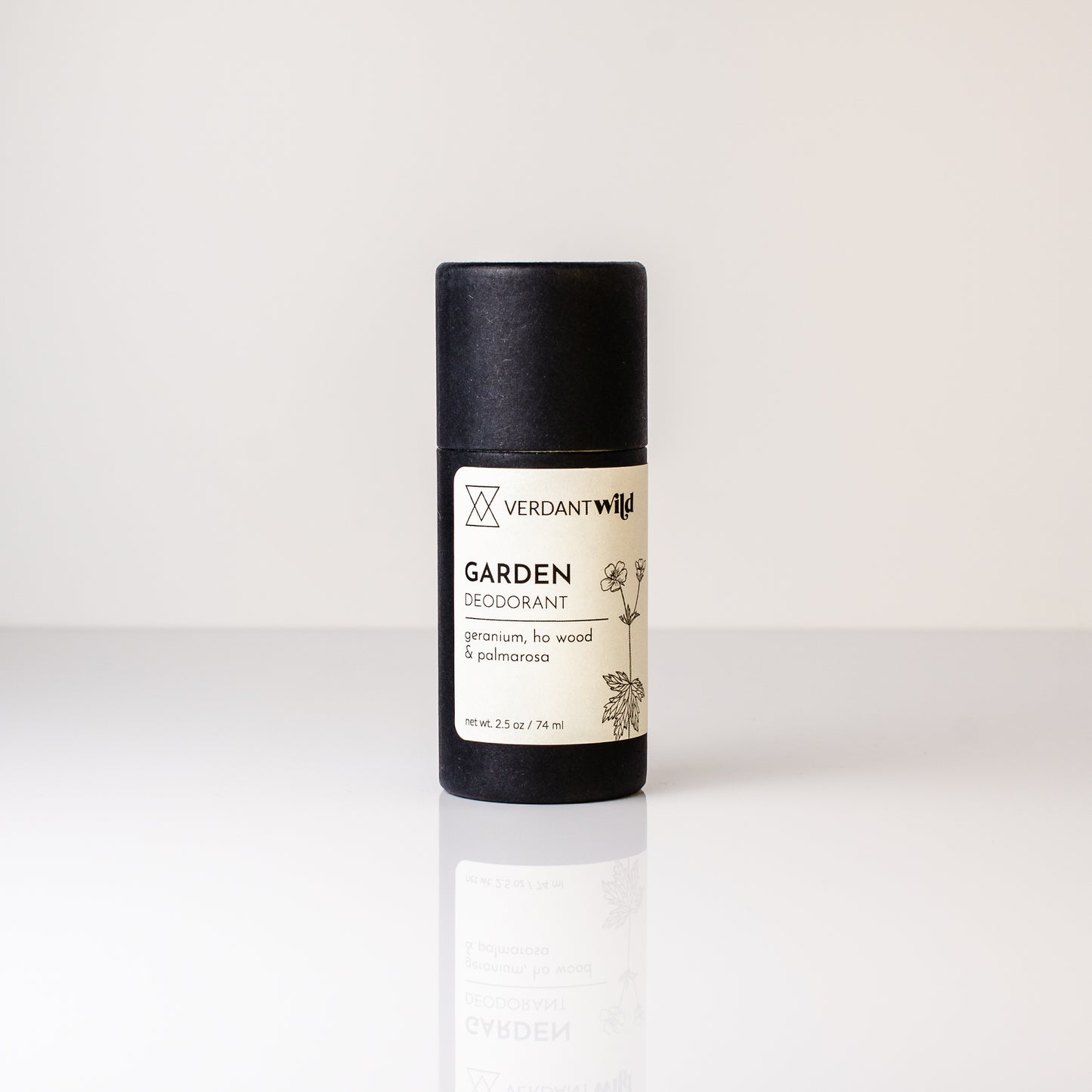 natural deodorant in biodegradable tube geranium