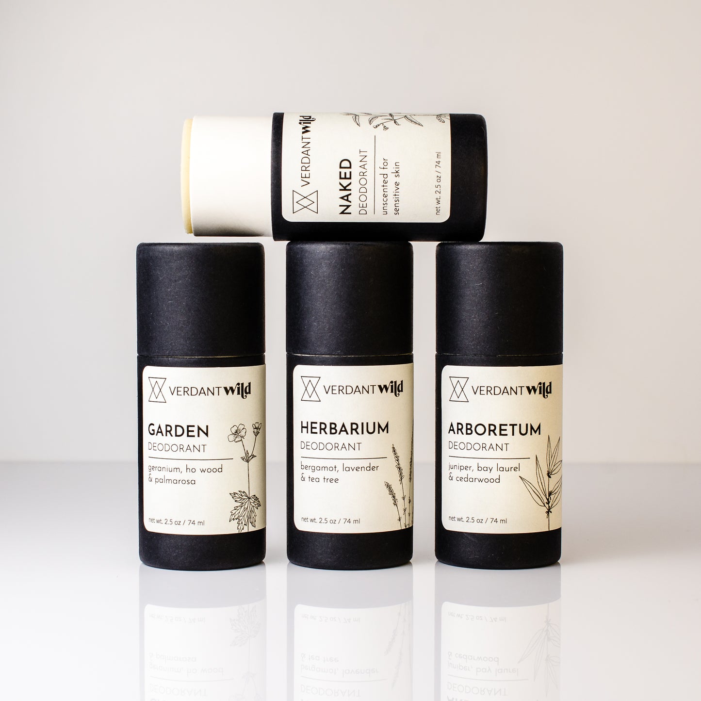 aluminum free natural deodorants in biodegradable tubes