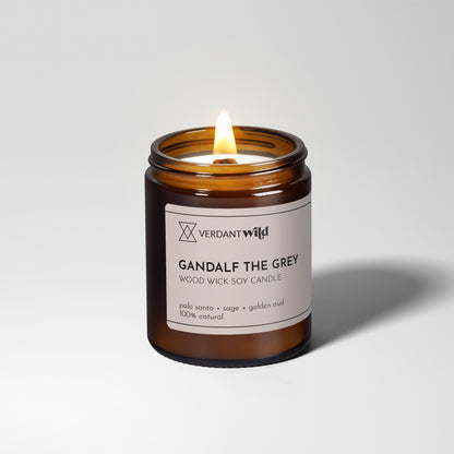 GANDALF THE GREY wood wick soy candle