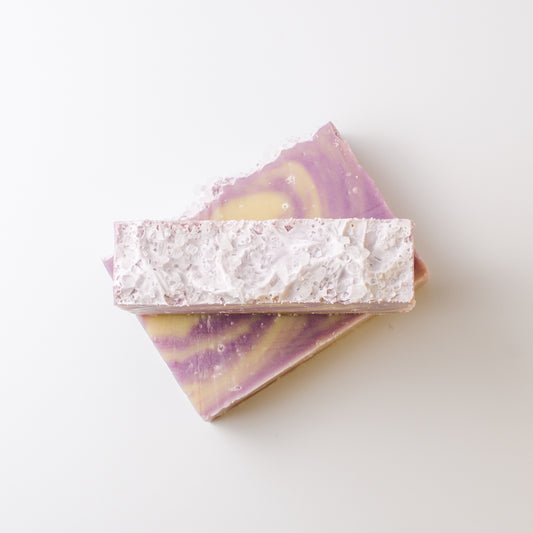 sweet orange, lavender, benzoin and sea salt soap top