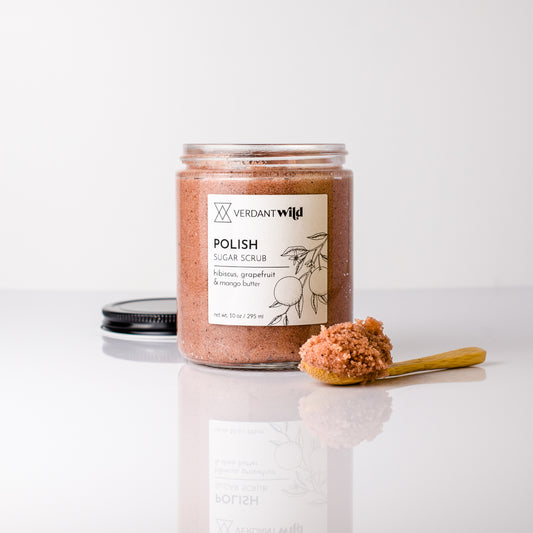 grapefruit, hibiscus and sugar emulsified body scrub texture