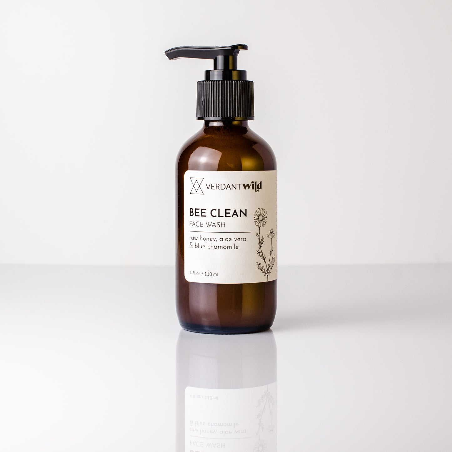 raw honey and chamomile face wash refill pump