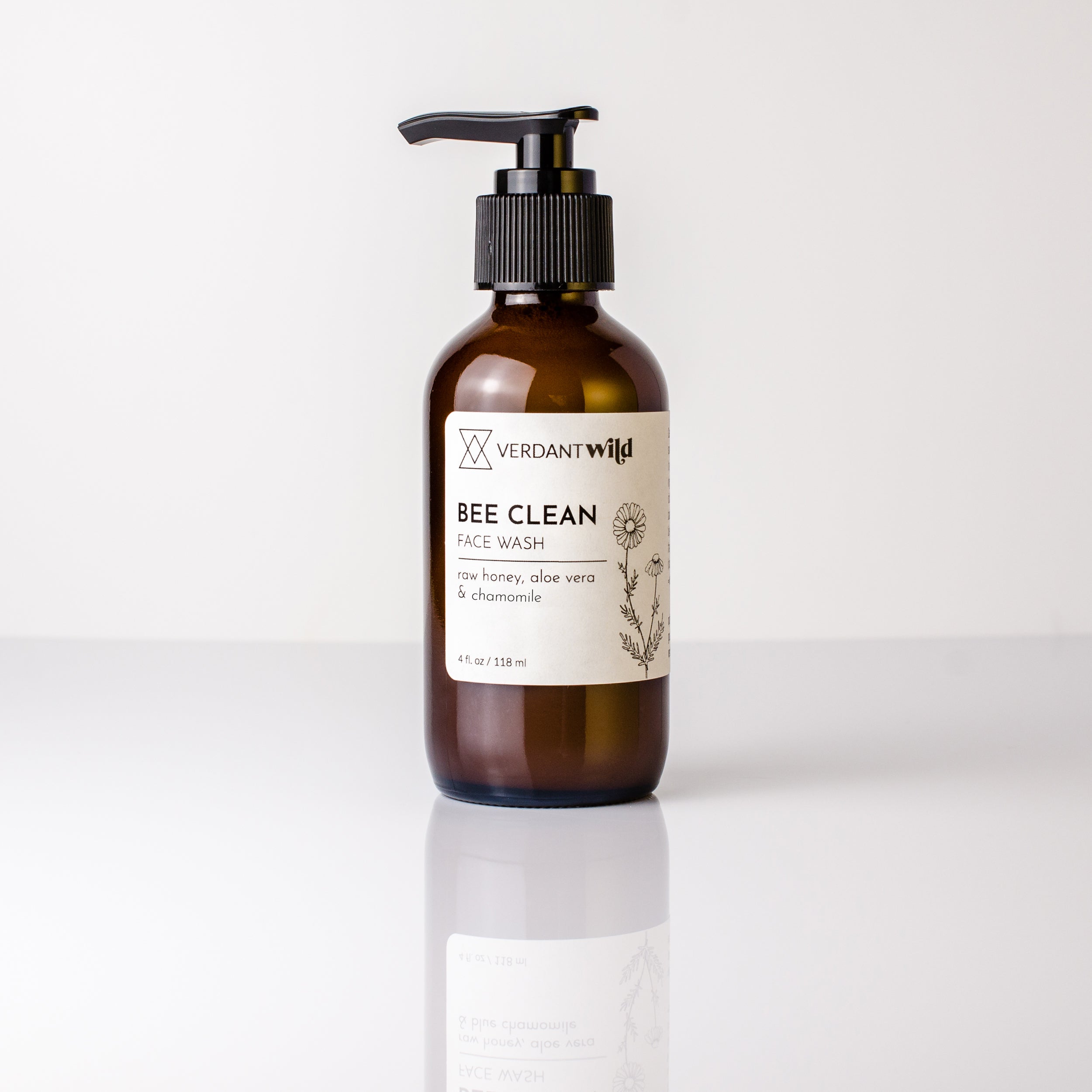 Verdant Wild Bee Clean face wash pump bottle