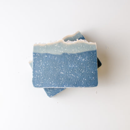 Sea salt soleseife soap with lavender, cypress and peppermint side