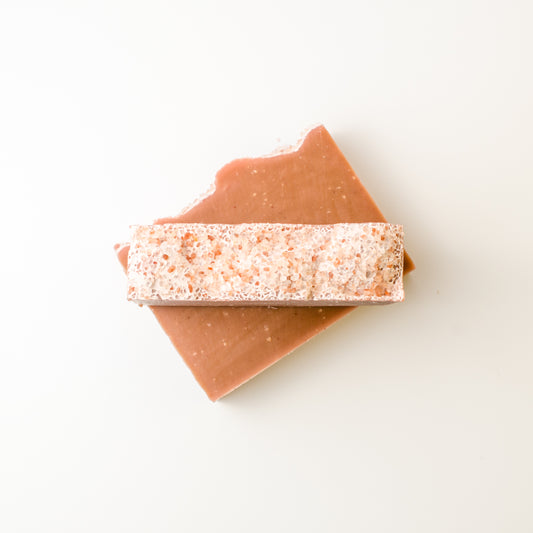 himalayan salt and rose soap with grapefruit and geranium top