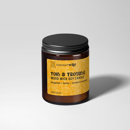 TOIL & TROUBLE wood wick soy candle